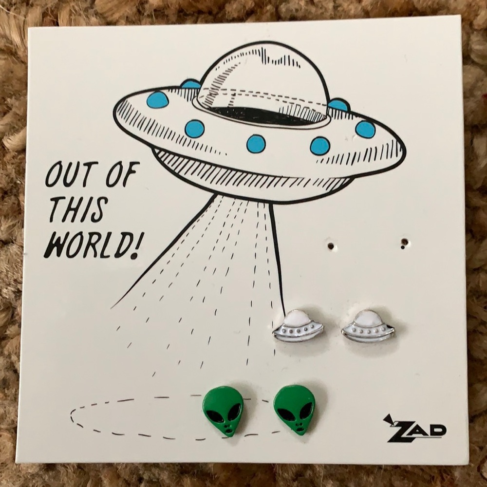 Alien and UFO Stud Earrings